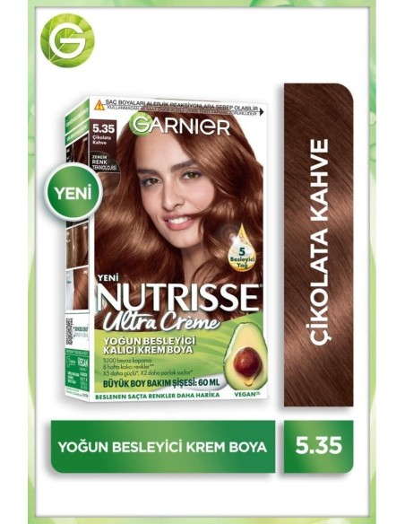 Garnier Nutrisse Yoğun Besleyici Kalıcı Krem Saç Boyası 5.35 Çikolata Kahve 