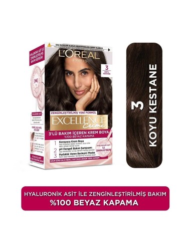 Loreal Paris Excellence Creme Saç Boyası 3 Koyu Kestane 