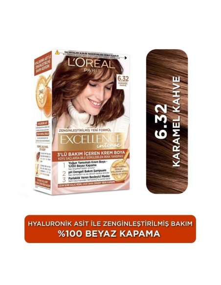 Loreal Paris Excellence Intense Saç Boyası 6.32 Karamel Kahve 