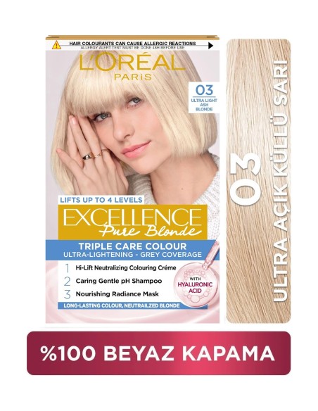 Loreal Paris Excellence Creme Saç Boyası - 03 Ultra Açık Küllü Sarı 