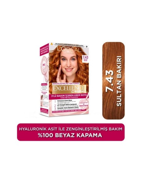 Loreal Paris Excellence Intense Saç Boyası 7.43 Sultan Bakırı 