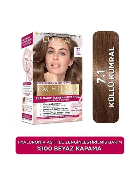 Loreal Paris Excellence Creme Saç Boyası 7.1 Küllü Kumral 