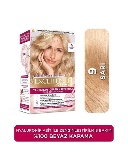 Loreal Paris Excellence Creme Saç Boyası 9 Sarı 