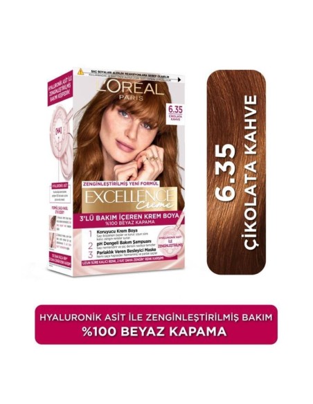 Loreal Paris Excellence Creme Saç Boyası 6.35 Çikolata Kahve 