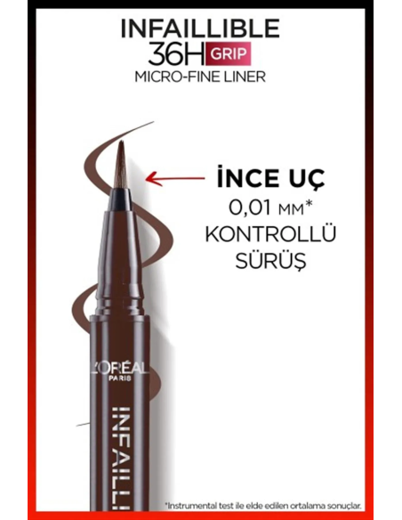 Loreal Paris Infaillible 36H Grip Micro Fine Eyeliner 02 SMOKEY EARTH  -Kahverengi- 