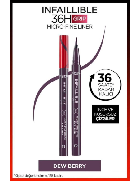 Loreal Paris Infaillible 36H Grip Micro Fine Eyeliner 04 DEW BERRY -Mor- 