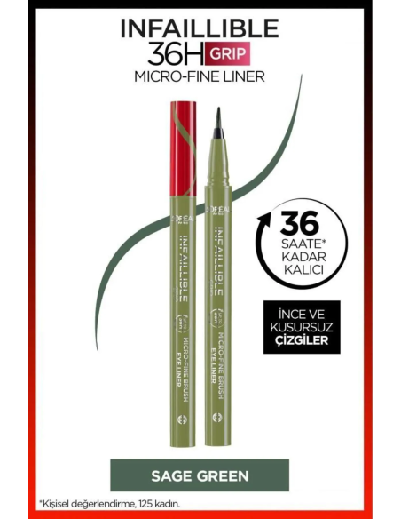 Loreal Paris Infaillible 36H Grip Micro Fine Eyeliner 05 SAGE GREEN -Yeşil- 