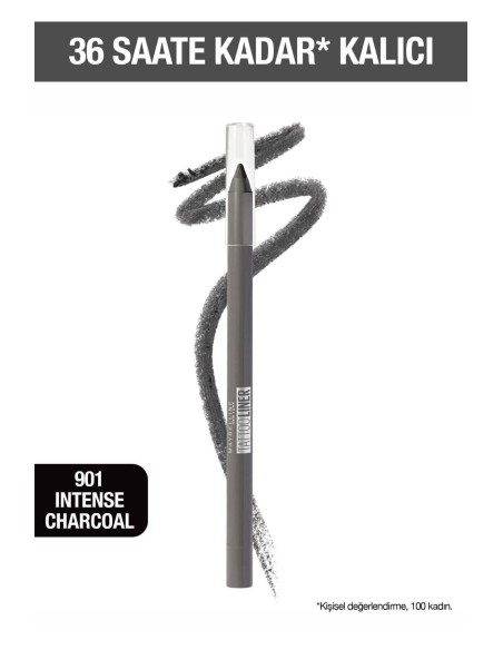 Maybelline New York Maybelline Tattoo Liner Jel Göz Kalemi - 901 İntense Charcoal Kurşuni Gri 