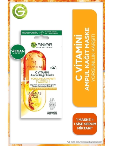 Garnier C Vitamini Ampul Kağıt Maske 15 gr 