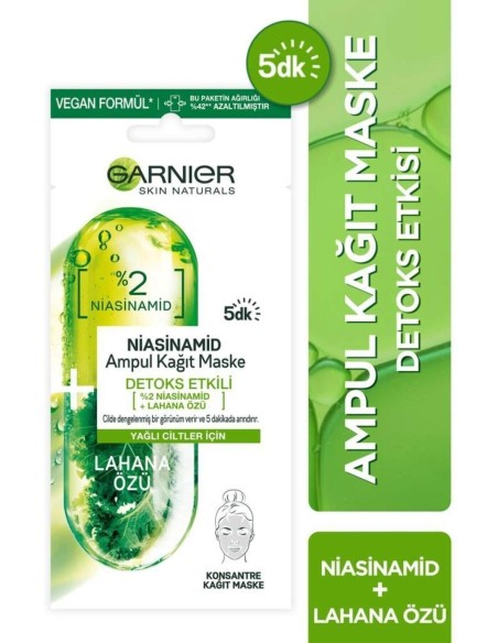 Garnier Niacinamide Detoks Etkili Ampul Kağıt Maske 15 gr 