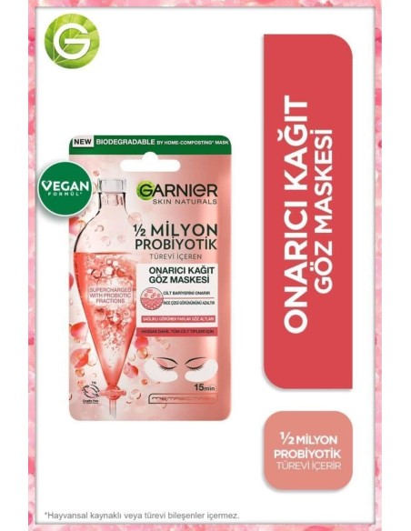 Garnier 1/2 Milyon Probiyotik Türevi Içeren Onarıcı Kağıt Göz Maskesi 6 gr 