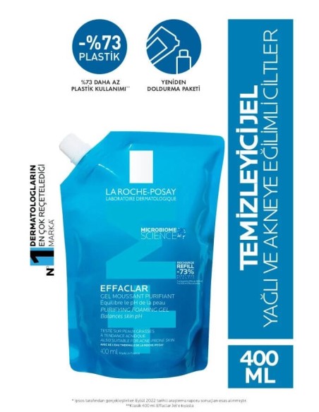 La Roche Posay Effaclar M+ Yağlı Ciltler için Temizleme Jeli 400ml - Refill 