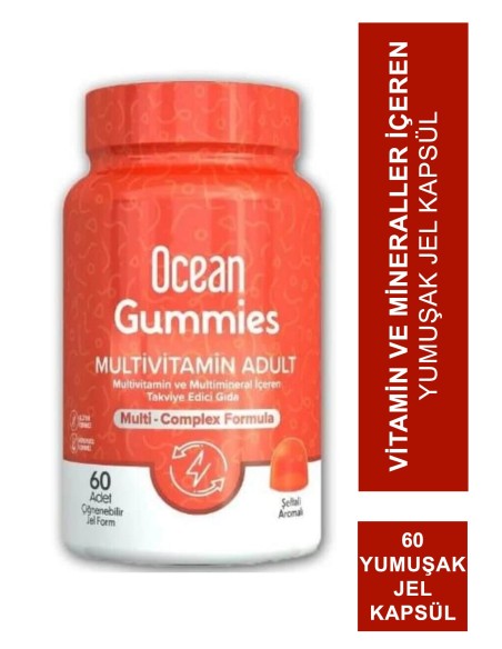 Ocean Gummies Multivitamin Adult 60 Yumuşak Jel Kapsül 