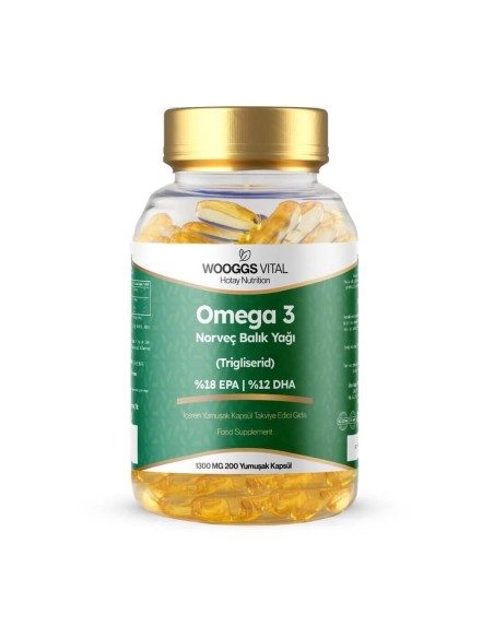 Wooggs Vital Omega 3 Takviye Edici Gıda 1300mg 200 Yumuşak Kapsül 