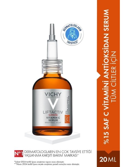 Vichy Liftactiv Supreme Vitamin C Serum - Saf C Vitamini Aydınlatıcı Antioksidan Serum 20 ml 