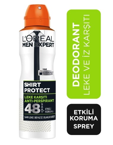 Loreal Paris Men Expert Shirt Protect Sprey Deodorant - Leke Karşıtı - 150 ml 