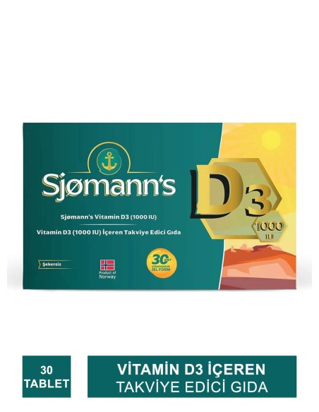 Sjomann's D3 1000IU 30 Çiğnenebilir Jel Tablet 