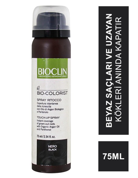 Bioclin Bio Colorist Touch Up Sprey - Black - 75 ml 