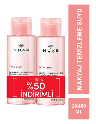 Nuxe Very Rose 3-In 1 Soothing Micellar Water - Temizleme Suyu- 2x400 ml 