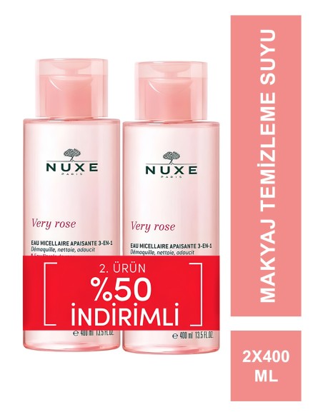 Nuxe Very Rose 3-In 1 Soothing Micellar Water - Temizleme Suyu- 2x400 ml 