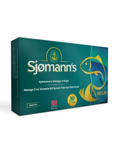 Sjomann's Fishoil Omega-3 High 30 Çiğnenebilir Jel Tablet 