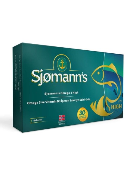 Sjomann's Fishoil Omega-3 High 30 Çiğnenebilir Jel Tablet 