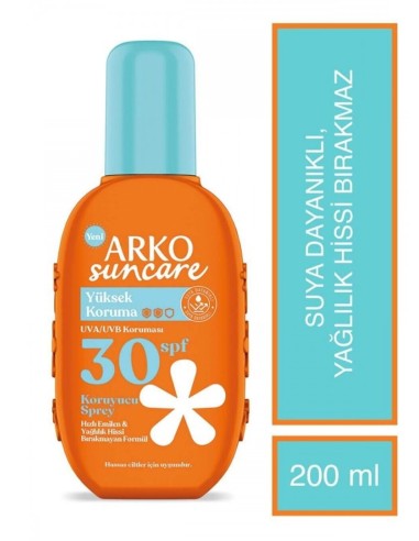 Arko Suncare Spf30 Yüksek Korumalı Vücut Güneş Spreyi 200 ml 