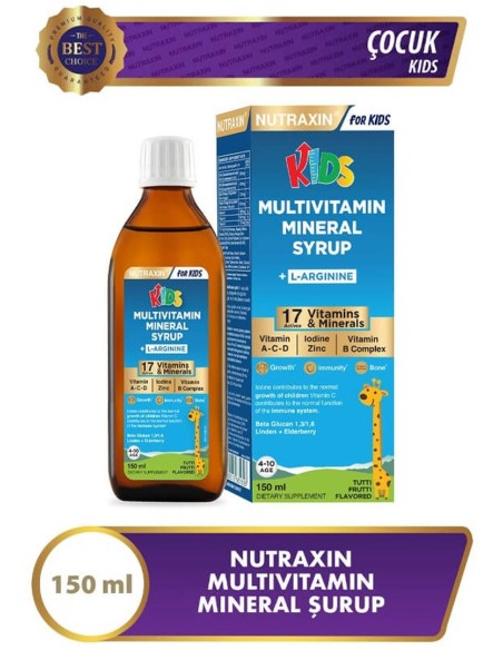 Nutraxin Kids Multivitamin Mineral Şurup 150 ml 