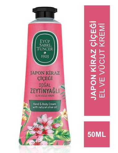 Eyüp Sabri Tuncer Japon Kiraz Çiçeği Doğal Zeytinyağlı El ve Vücut Kremi 50 ml 