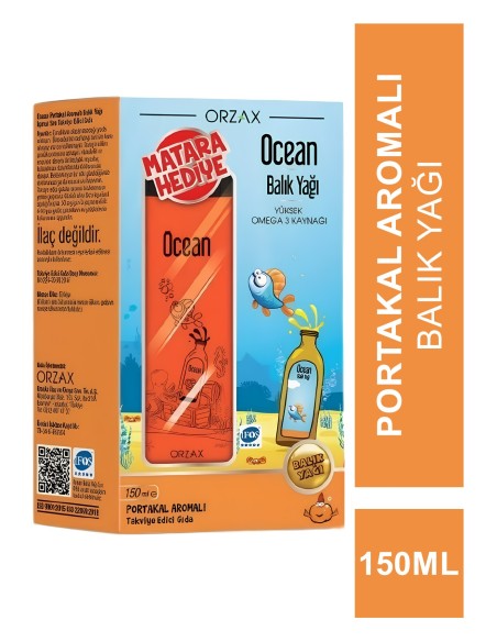 Ocean Balık Yağı Portakal Aromalı 150 ml - Matara Hediyeli 