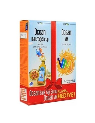 Ocean Orange Portakal Aromalı Balık Yağı Şurup 150ml + Ocean VM Şurup 150ml 