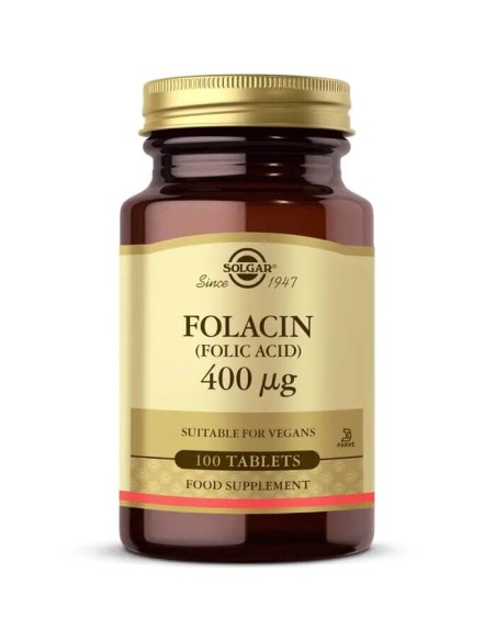 Solgar Folic Acid (Folacin) 400 mcg 100 Tablet 