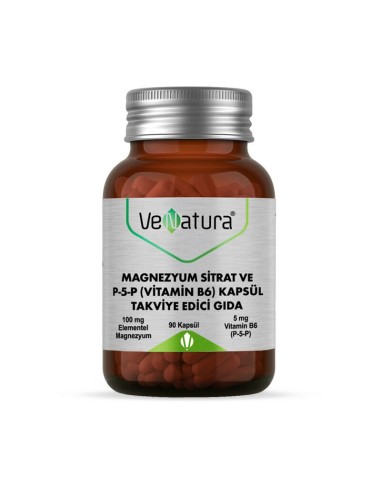 VeNatura Magnezyum Sitrat ve P5P ( Vitamin B6 ) 90 Kapsül 