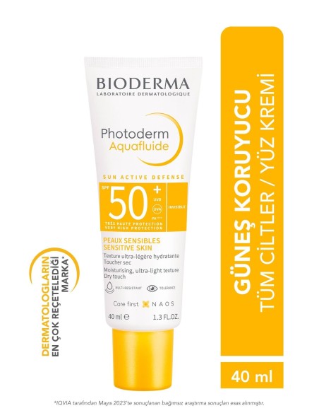 Bioderma Photoderm Aquafluid SPF50+ Tüm Ciltler Renksiz Güneş Kremi 40 ml