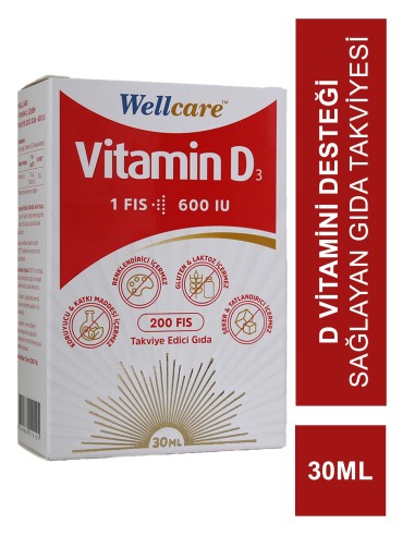 Wellcare Vitamin D3 600 IU 30 ml 