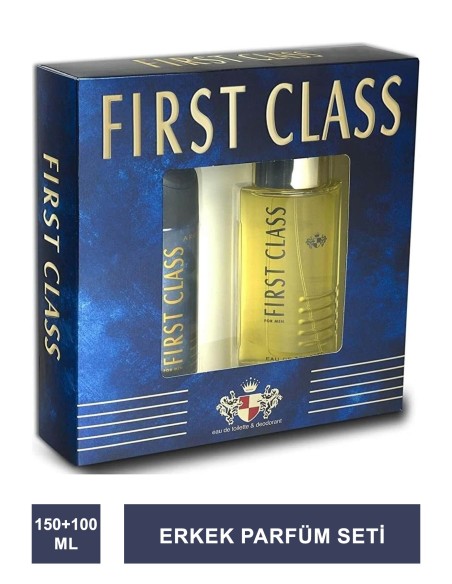 First Class Erkek Parfüm Seti EDT Parfüm 100ml + Deodorant 150ml 