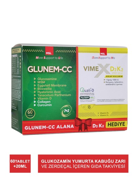 Msl Glunem-CC 60 Tablet ( Vimex D3K2 20ml Hediye ) 