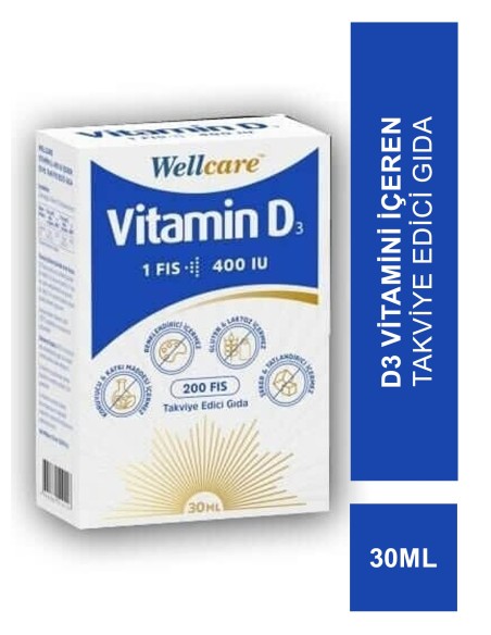 Wellcare Vitamin D3 400 IU 30ml 