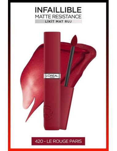 Loreal Paris Infaillible Matte Resistance Likit Mat Ruj - 420 Le Rouge Paris 