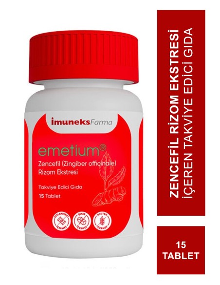 İmuneks Emetium Zencefil 15 Tablet 