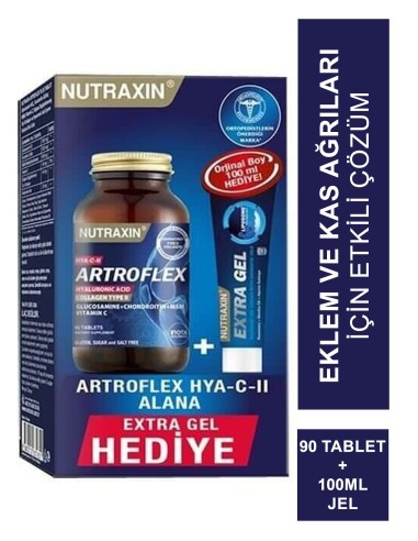 Nutraxin Artroflex Hya-C-II 90 Tablet + Extra Gel 100 ml Hediyeli 