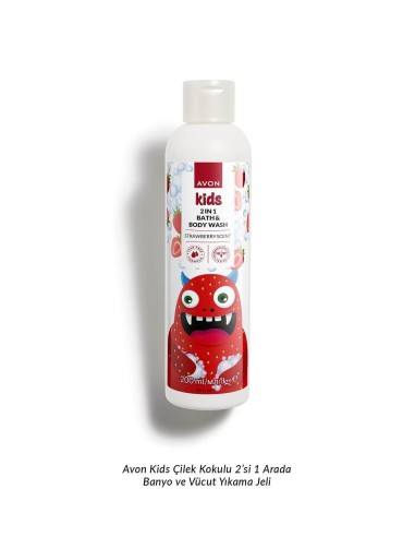 Avon Kids Çilek Kokulu 2'si 1 Arada Banyo ve Vücut Yıkama Jeli 200ml 