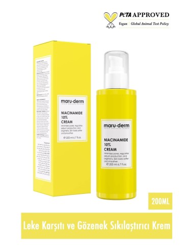 Maruderm Niacinamide %10 Leke Karşıtı Ve Gözenek Sıkılaştırıcı Krem 200 ml 