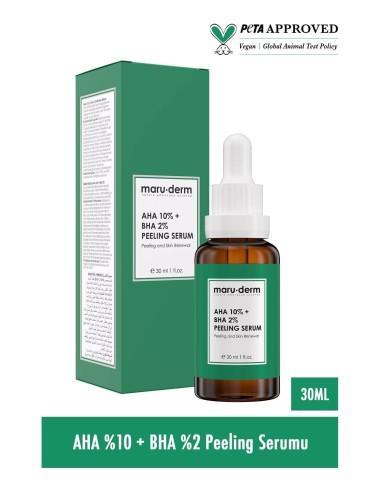 Maruderm Aha %10 + Bha %2 Leke Karşıtı & Cilt Tonu Eşitleyici Peeling Maske Cilt Bakım Serumu 30 Ml 