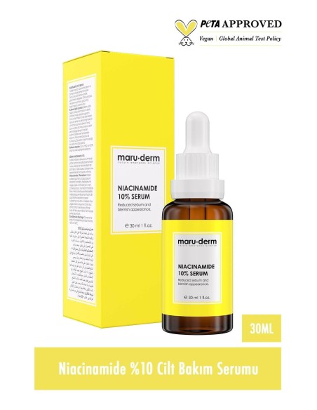 Maruderm Niacinamide %10 + Hyalüronik Asit + Panthenol Cilt Bakım Serumu 30 Ml 