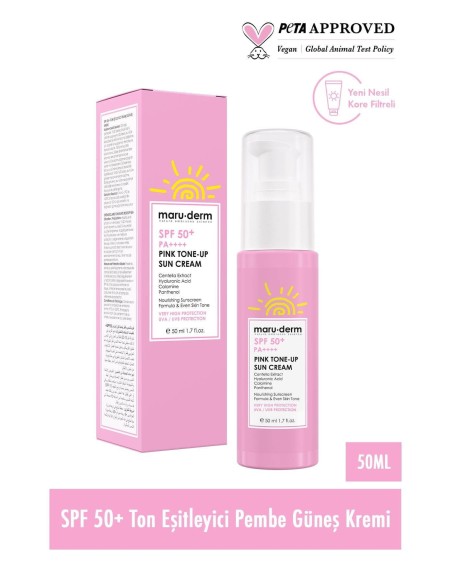 Maruderm SPF 50+ Pembe Ton Eşitleyici Güneş Kremi 50 ml 