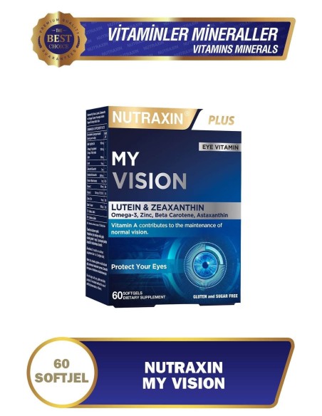 Nutraxin My Vision Göz Vitamini 60 Yumuşak Kapsül 