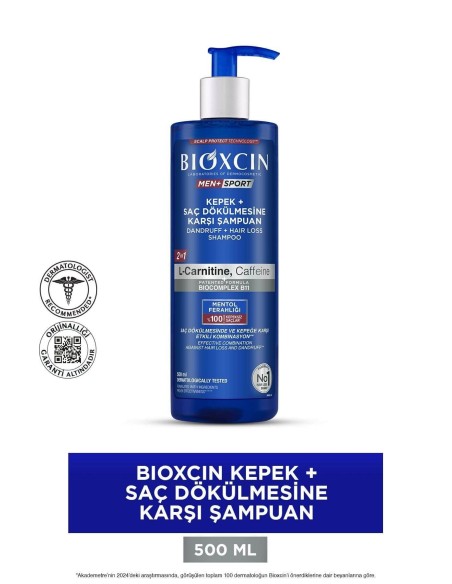 Bioxcin Men Kepek Önleyici Saç Dökülmesine Karşı Şampuan 500ml 