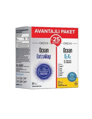 Ocean Extramag 60 Tablet + Ocean D3K2 Damla 20 ml 