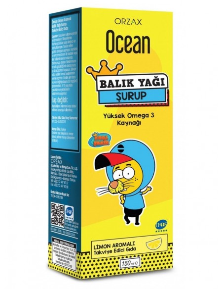 Ocean Balık Yağı Şurubu Limon Aromalı 150ml